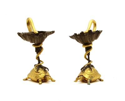Lot 161 - A pair of gilt bronze stands