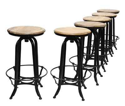 Lot 458 - Six contemporary bar stools