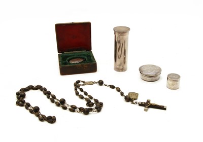 Lot 259 - A silver Holy oil vessel of cylindrical form