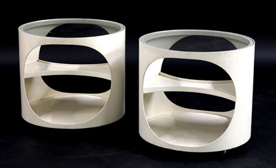 Lot 537 - A pair of white painted side tables
