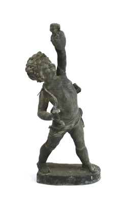Lot 726 - A lead sculpture depicting Cupid