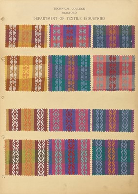 Lot 210 - A collection of twelve Art Deco fabric sample cards