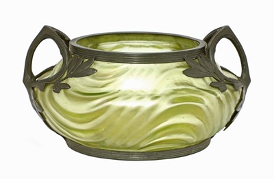 Lot 68 - An Art Nouveau Kralik iridescent moulded glass bowl