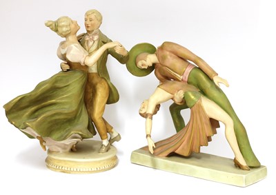 Lot 198 - Two Royal Dux pottery figures