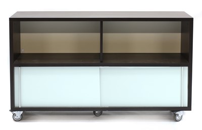 Lot 607 - A contemporary walnut veneered side cabinet