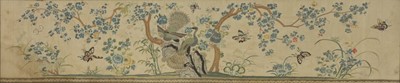 Lot 557 - A Chinese embroidered silk panel