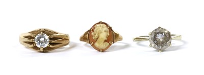 Lot 234 - A 9ct gold single stone cubic zirconia ring