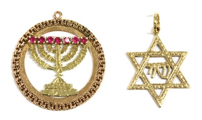 Lot 236 - A gold Star of David pendant