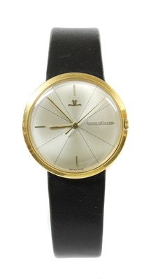 Lot 482 - A gentlemen's 18ct gold Jaeger-LeCoultre mechanical strap watch