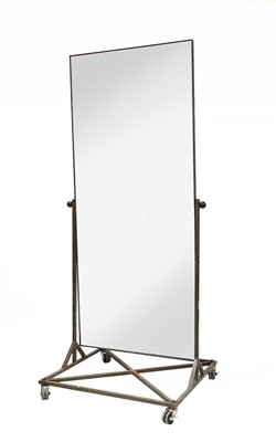 Lot 477 - An 'industrial' steel dressing mirror