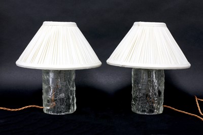 Lot 433 - A pair of heavy glass table lamp bases