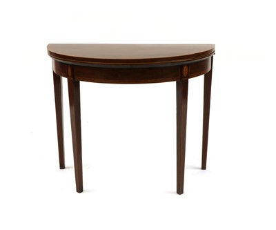 Lot 222 - A George lll  inlaid mahogany 'D' shaped card table