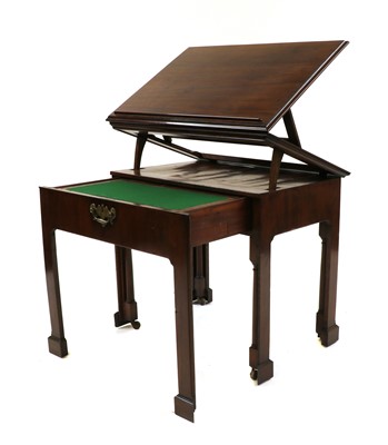 Lot 350 - A George lll Chippendale period mahogany architect's table