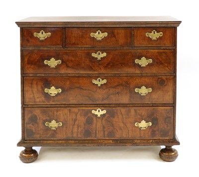 Lot 116 - A William and Mary walnut and oak chest of drawers