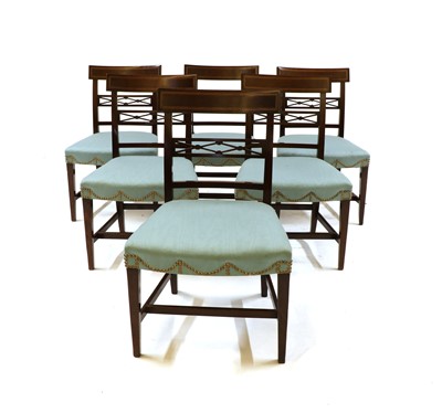 Lot 193 - A set of six George III mahogany dining chairs