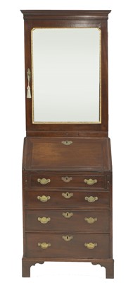 Lot 325 - A diminutive George II-style mahogany and parcel-gilt bureau bookcase