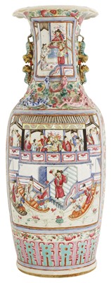 Lot 21 - A Chinese Canton enamelled famille rose vase