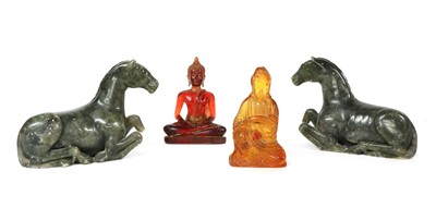 Lot 71 - A pair of jade horses