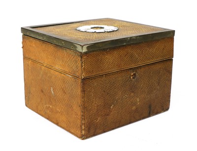 Lot 75 - A leather card box