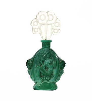Lot 95 - An Art Deco Schlevagt malachite glass scent bottle