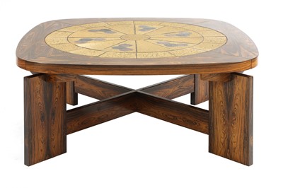 Lot 610 - A Danish rosewood brutalist coffee table