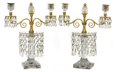 Lot 299 - A pair of table lustres