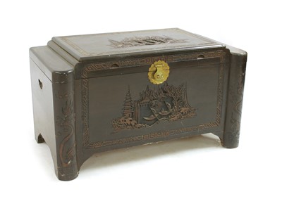Lot 397 - A Chinese or Korean camphorwood trunk