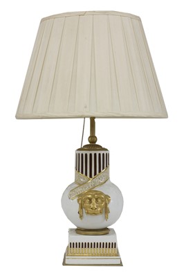Lot 188 - A French porcelain table lamp