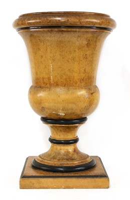 Lot 366 - A burr maple Biedermeier urn