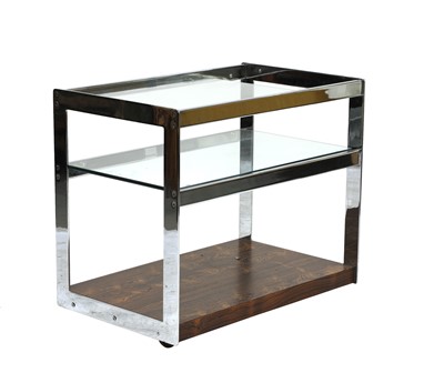 Lot 388 - A Merrow Associates' chrome and rosewood trolley