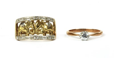 Lot 201 - A 9ct gold diamond ring