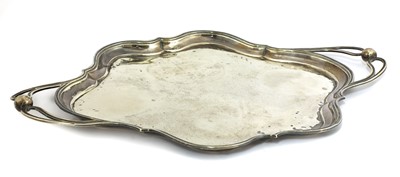Lot 67 - A Russian 84 standard silver twin-handled salver