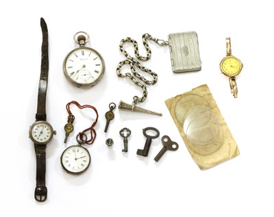 Lot 256 - A sterling silver top wind open-faced pocket watch
