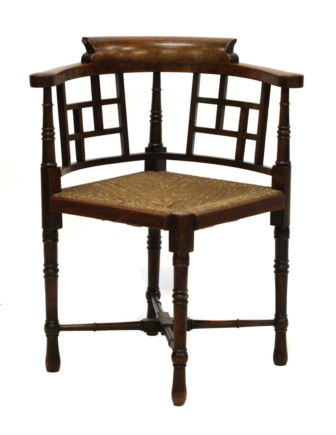 Lot 18 - A walnut corner chair
