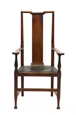 Lot 162 - An Art Deco walnut elbow chair