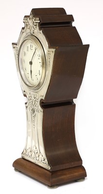 Lot 3 - An Art Nouveau silver-mounted mantel clock
