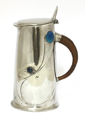 Lot 59 - A Liberty Tudric pewter and enamel jug