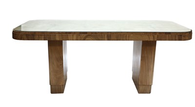 Lot 171 - An Art Deco burr walnut dining table