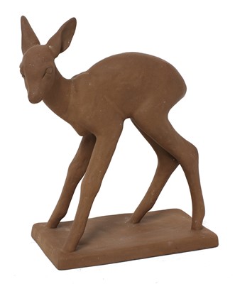 Lot 131 - A Karlsruher terracotta fawn