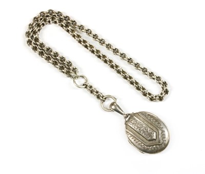 Lot 47 - A Victorian sterling silver locket and collar