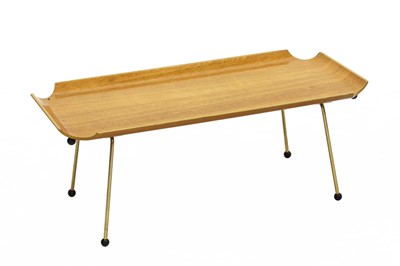 Lot 447 - A laminated oak veneered bed tray table