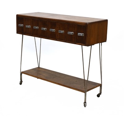 Lot 474 - An industrial oak index cabinet