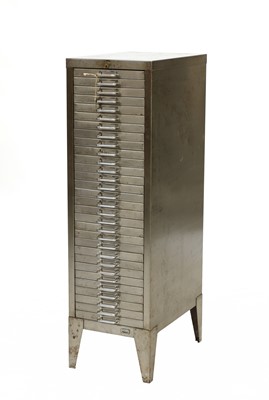 Lot 468 - An industrial brushed steel cabinet