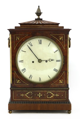Lot 788 - A Regency mahogany and brass inlaid bracket clock