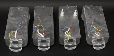 Lot 217 - A set of four Lalique 'Palme' glass wall lights