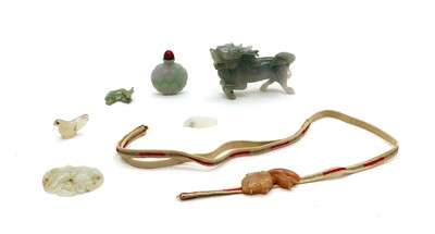 Lot 29 - A group of Chinese jade and soapstone carvings