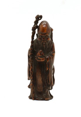 Lot 60 - A Chinese bamboo figure