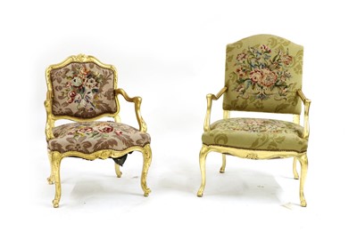 Lot 271 - Two Louis XV style fauteil