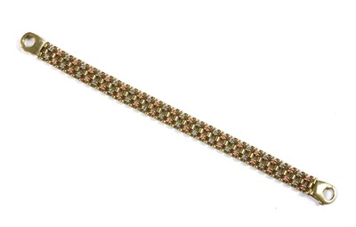 Lot 79 - A 9ct three colour gold bracelet