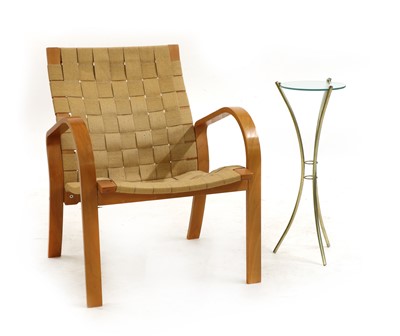 Lot 336 - A bentwood birch armchair